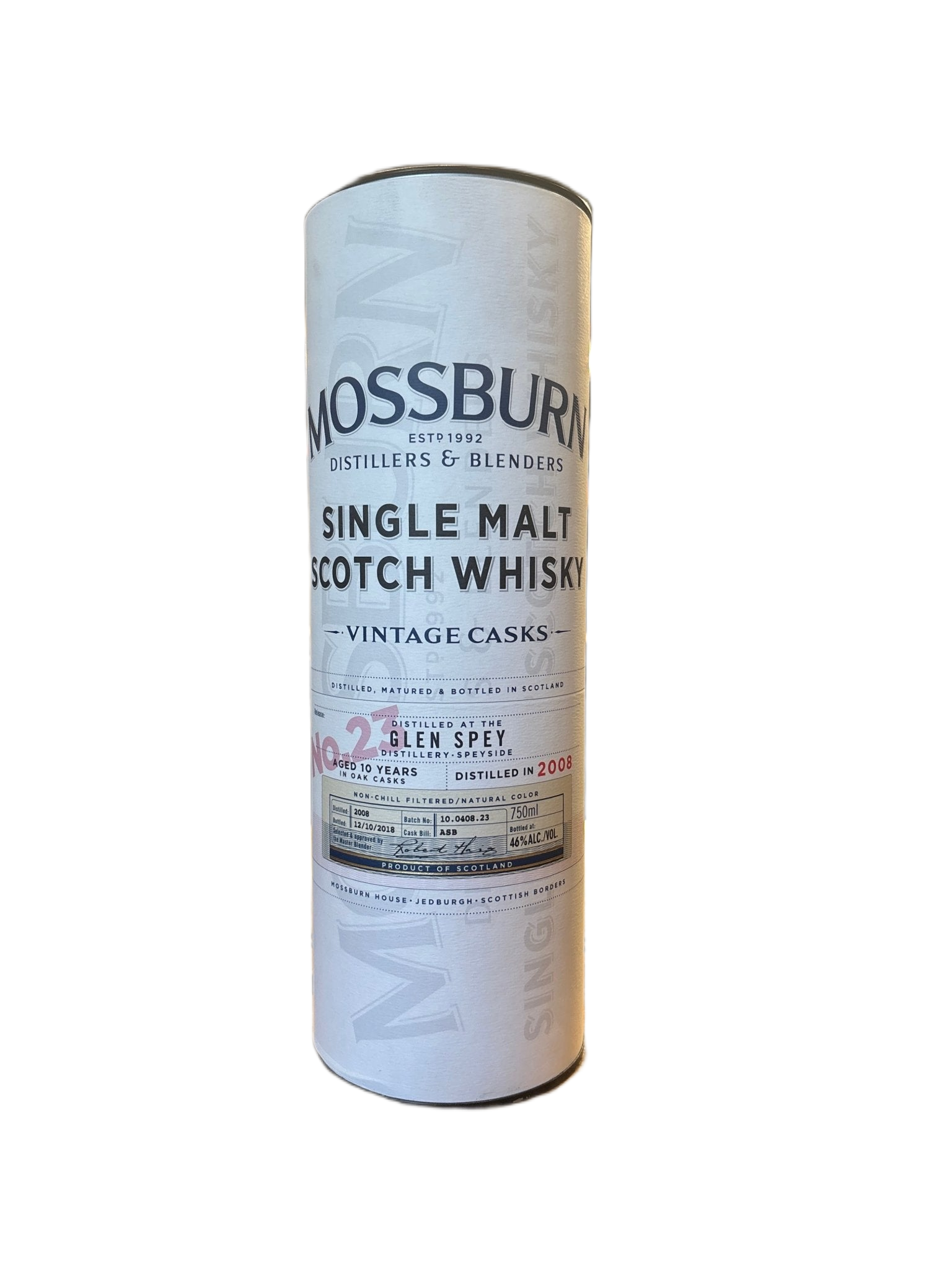 Mossburn 10 Year Single Malt Whisky No.23 from Glen Spey 750 ml