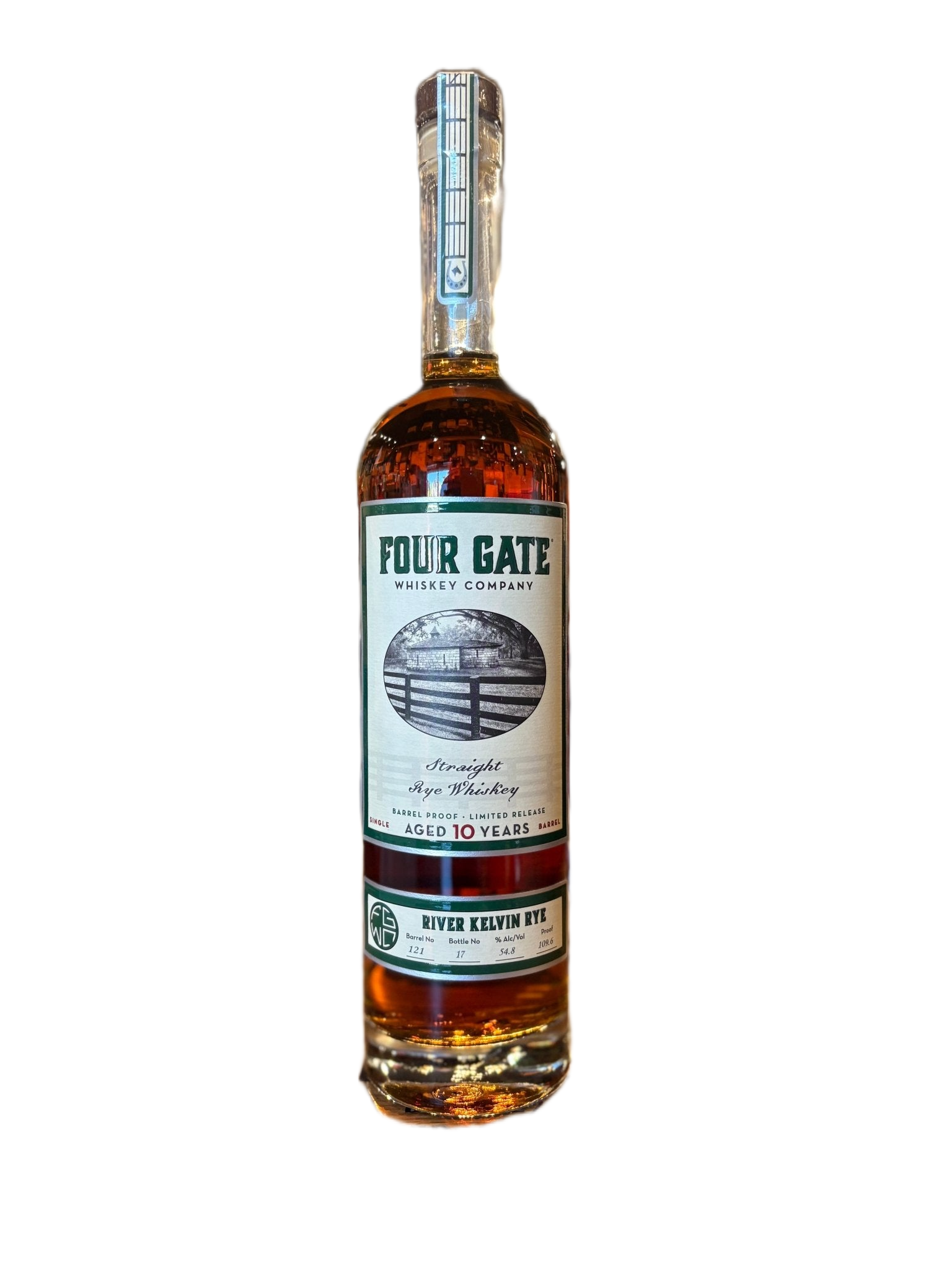 Four Gate River Kelvin 10 Year Single Barrel Straight Rye Whisky 750m