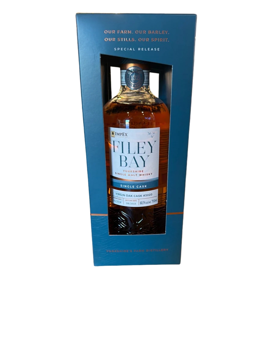 Filey Bay Virgin Oak Single Cask 3020 Yorkshire Single Malt Whisky 60.1% Alc 700ml
