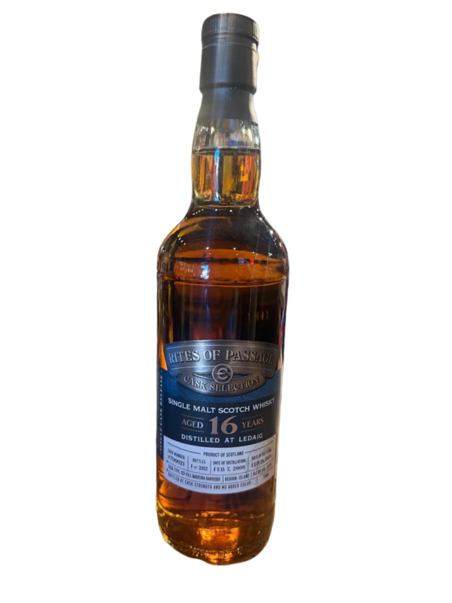 Rites of Passage Cask Selection 16 Year Old "distilled at Ledaig" Cask Number:#700021 Single Malt Scotch Whisky Single Cask Release 700ml