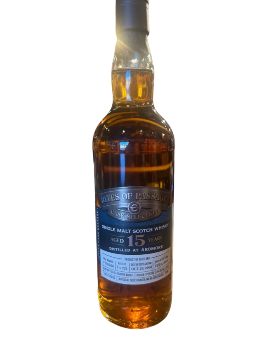 Rites of Passage Cask Selection 15 Year Old "distilled at Ardmore" Cask Number:#705208 Single Malt Scotch Whisky Single Cask Release 700ml